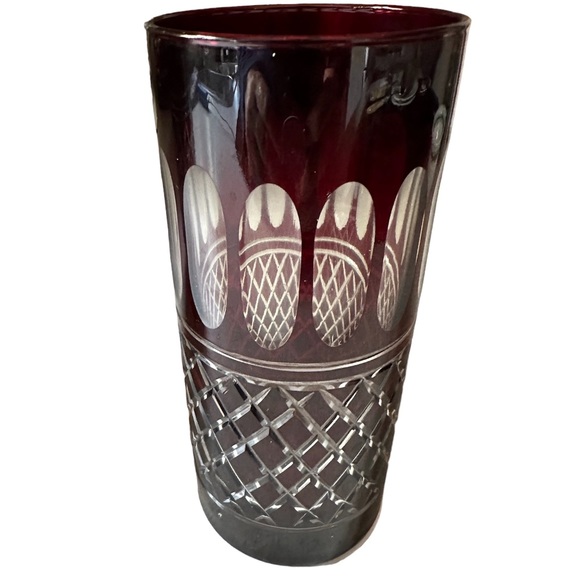 Burgundy to clear highball glasses set of 4 European * WILLIAMS SONOMA * - Picture 2 of 6